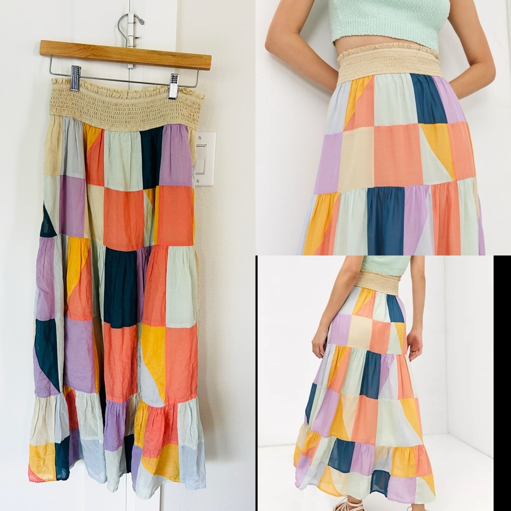 Anthropologie Patchwork Maxi Skirt XS